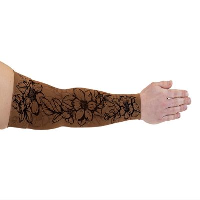 Lymphedivas Carolina Mocha Medical Graduated Compression Arm Sleeve for Lymphedema (Long 30-40 mmHg Small)