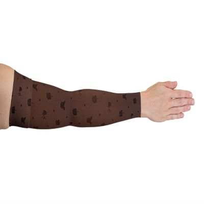 Lymphedivas Rose Noir Mocha Medical Graduated Compression Arm Sleeve for Lymphedema (Short 20-30 mmHg Medium)