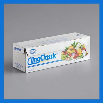 Pokanic Cling Classic Plastic Wrap 18 in x 2000 ft Food Stretch Film Roll Clear ZipSafe Blade Cutter Easy to Cut Dispenser PVC BPA-Free Microwave & Freezer Safe Seal Home Commercial Use (18" x 2000')