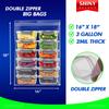 [12 COUNT] Double Zipper Jumbo Bags, 16x18, 2 Mil Thick, 2 MILL -3-Gallon - Heavy Duty Durable Storage Bags for Baby Items, School Supplies, Pants, Bedsheets, Pillowcases, Snacks, Meat Marinate view 2