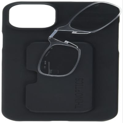 ThinOptics Slimline Rectangular Reading, iPhone 15 Plus Case/Clear Glasses, 44 mm + 1.5