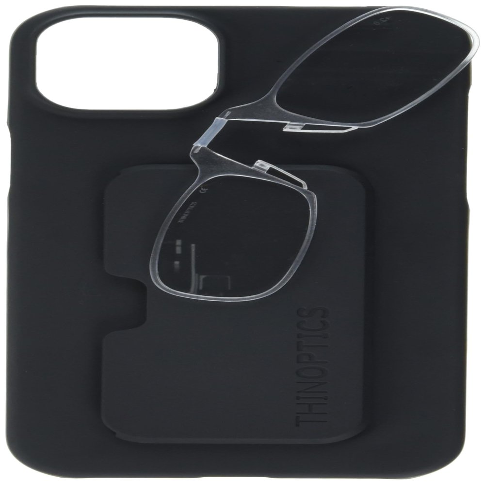 ThinOptics Slimline Rectangular Reading, iPhone 15 Plus Case/Clear Glasses, 44 mm + 1.5
