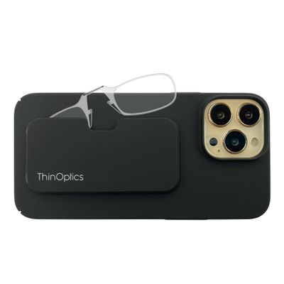 ThinOptics Slimline Rectangular Reading, iPhone 15 Pro Max Case/Clear Glasses, 44 mm + 1