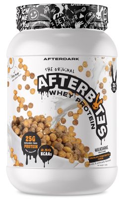 AFTERDARK AfterBites Whey Protein Powder, 25g Protein, 4.5g BCAAs, Easy Dissolving, No Artificial Colors or Fillers, Isolate Protein, USA Made, 26 Servings, Chocolate Peanut Butter Cereal