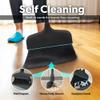 BLACK+DECKER Butler Broom & Dustpan Set - Short Handle, Stand-Up Design - Lightweight, Space-Saving Combo for Kitchen, Living Room, Bathroom, Lobby Floors - Home Cleaning Essential, Black/Blue view 2