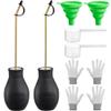 2 Pack Diatomaceous Earth Powder Duster, 8OZ Garden Powder Applicator Dispenser with Long Metal Tube, Bulb Duster Sprayer for Home Organic Gardening Agricultural Supply(Black) view 1