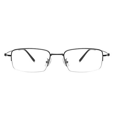 LAMBBAA Blue Light Reading Glasses for Women Men Classic Anti Blue Ray Computer Eyeglasses Fashion Metal Half Frame Clear Lens Eyewear(black,+3.75Magnification)
