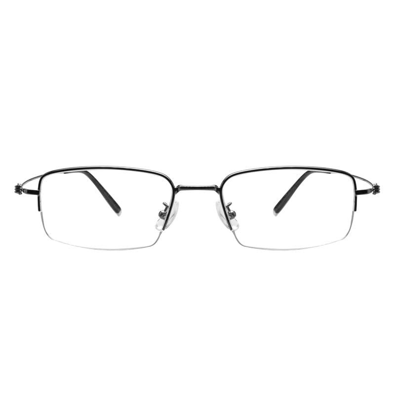 LAMBBAA Blue Light Reading Glasses for Women Men Classic Anti Blue Ray Computer Eyeglasses Fashion Metal Half Frame Clear Lens Eyewear(black,+3.75Magnification)