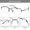 LAMBBAA Blue Light Reading Glasses for Women Men Classic Anti Blue Ray Computer Eyeglasses Fashion Metal Half Frame Clear Lens Eyewear(black,+3.75Magnification) view 2