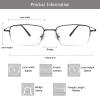 LAMBBAA Blue Light Reading Glasses for Women Men Classic Anti Blue Ray Computer Eyeglasses Fashion Metal Half Frame Clear Lens Eyewear(black,+3.75Magnification) view 3