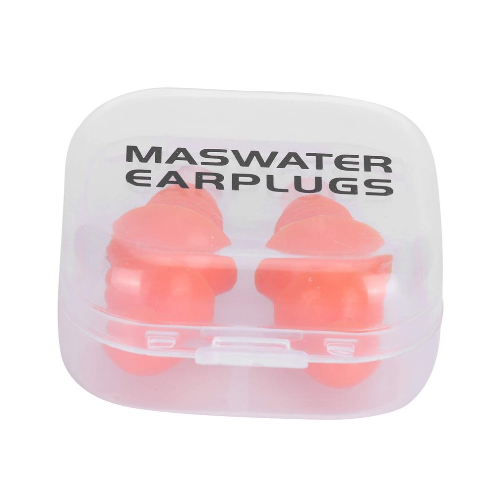 Swimming Earplugs, Ear Plugs for Sleeping Reusable Ear Plugs Waterproof Silicone Earplugs Noise Reduction for Swimming, Snorkeling, Showering, Surfing and Bathing(Orange)