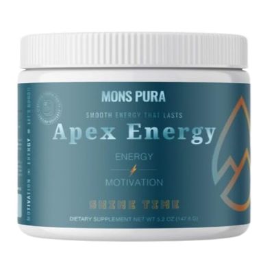 Mons Pura Apex Energy Shine Time Drink: Pineapple Mango & Vanilla Fusion- Fuel Your Focus-Smooth Energy- 5.2oz Container, 30 Servings, 150mg Caffeine