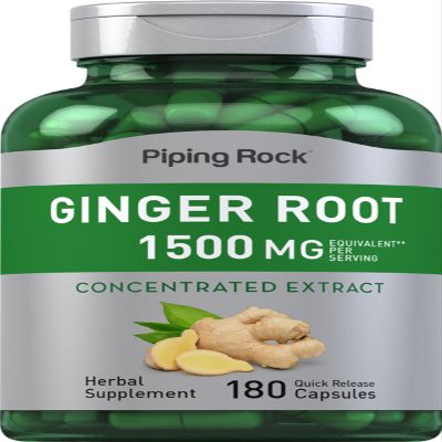 Piping Rock Ginger Root Capsules | 180 Count | Non-GMO, Gluten Free Supplement