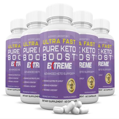 (5 Pack) Ultra Fast Pure Keto Boost Extreme Keto Pills 1675MG New & Improved Formula Contains Apple Cider Vinegar Extra Virgin Olive Oil Powder Green Tea Leaf 300 Capsules