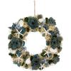 Northlight Floral Starfish and Seashells Artificial Wreath, 12", Blue view 1