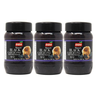 Badia Minced Black Garlic in Water, 8 oz - Palatize Pack of 3