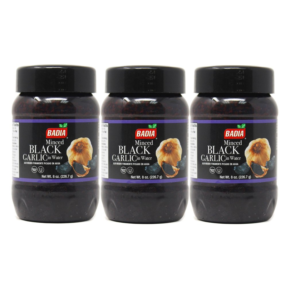 Badia Minced Black Garlic in Water, 8 oz - Palatize Pack of 3
