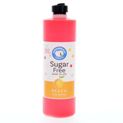 Hypothermias Sugar Free Syrup for Snow Cone, Shaved Ice, Drinks - Pint (16 fl oz) - Made with Organic Monk Fruit and Non-GMO Organic Erythritol - BPA-Free Plastic Bottle (Peach)