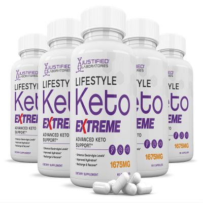 (5 Pack) Lifestyle Extreme Keto Pills 1675MG New & Improved Formula Contains Apple Cider Vinegar Extra Virgin Olive Oil Powder Green Tea Leaf 300 Capsules