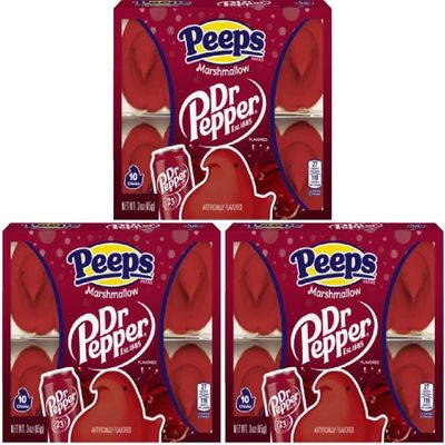PEEPS Easter Marshmallow Chicks, Variety Pack, 10 Count (Assorted Flavors & Colors) (3 count, Dr. Pepper Chicks Marshmallow Peeps)