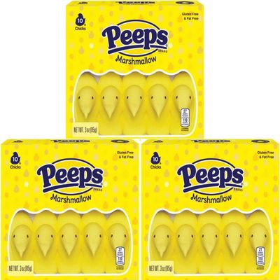 PEEPS Easter Marshmallow Chicks, Variety Pack, 10 Count (Assorted Flavors & Colors) (3 count, Yellow Chicks Marshmallow)