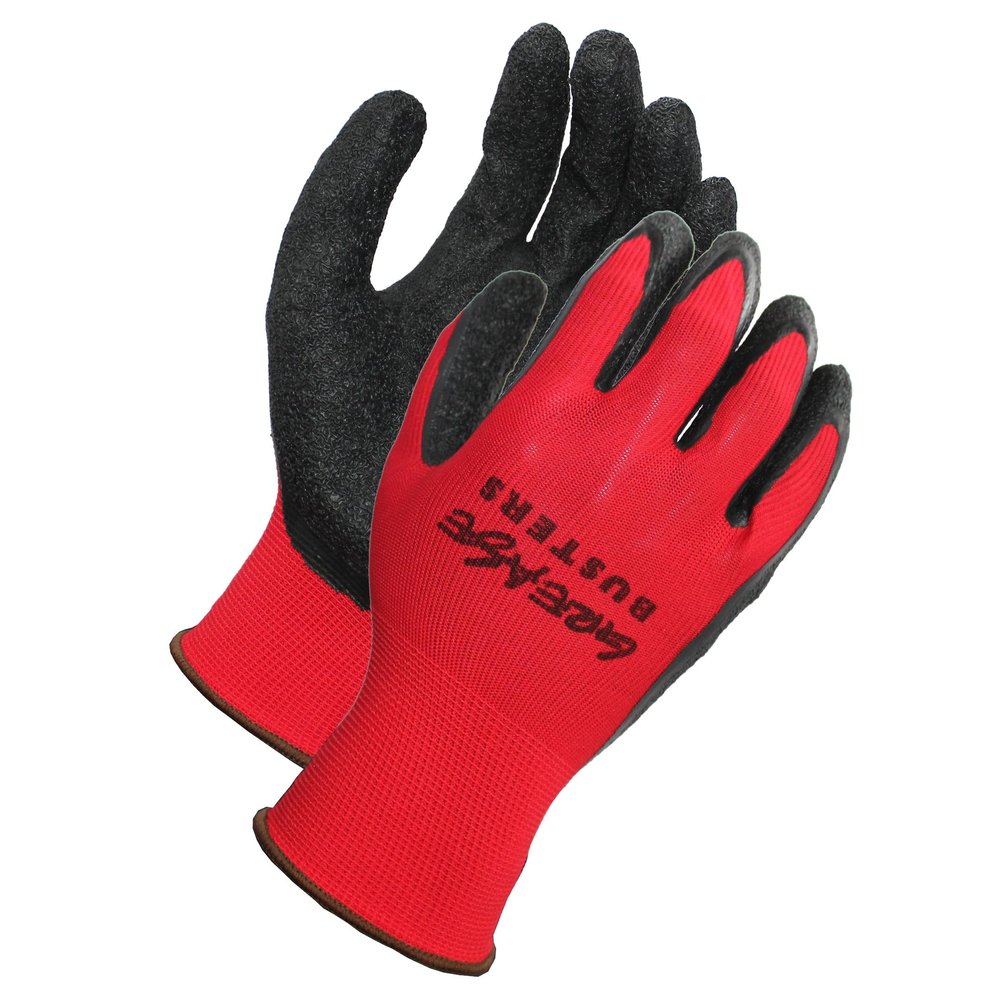 Adenna LATEX CRNKL COATED GLOVE, POLYESTER SHELL, RED/BLK, 18G, XL