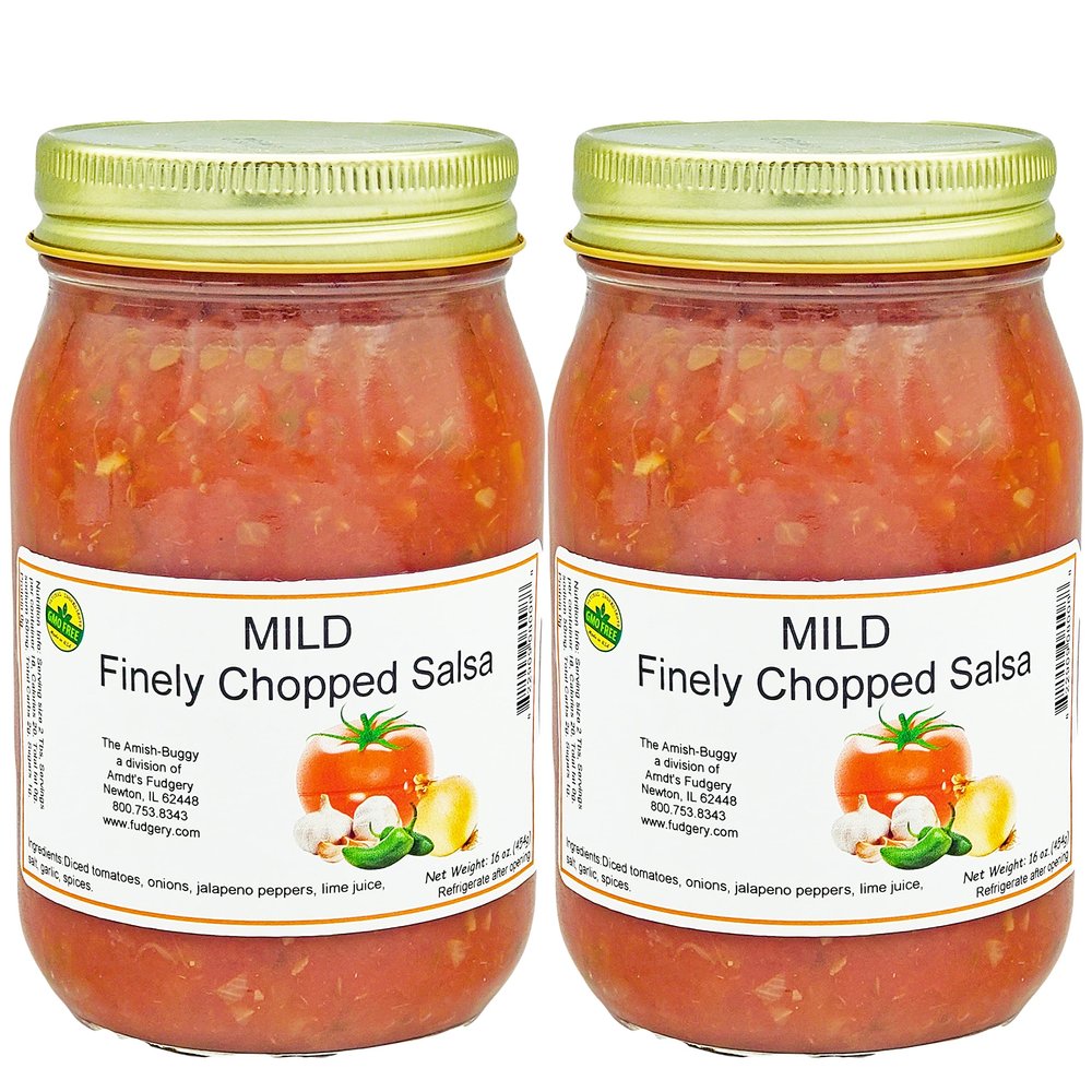 Arndts Fudgery Amish Made Salsa 2-16 oz. Jars (Mild Finely Chopped)