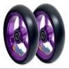 Set of Wheelchair Casters Wheels in 4"x1.40 and 5"x1.40" With Rim Color Options (Purple Rim/Black Tire, 5"x1.40") view 1