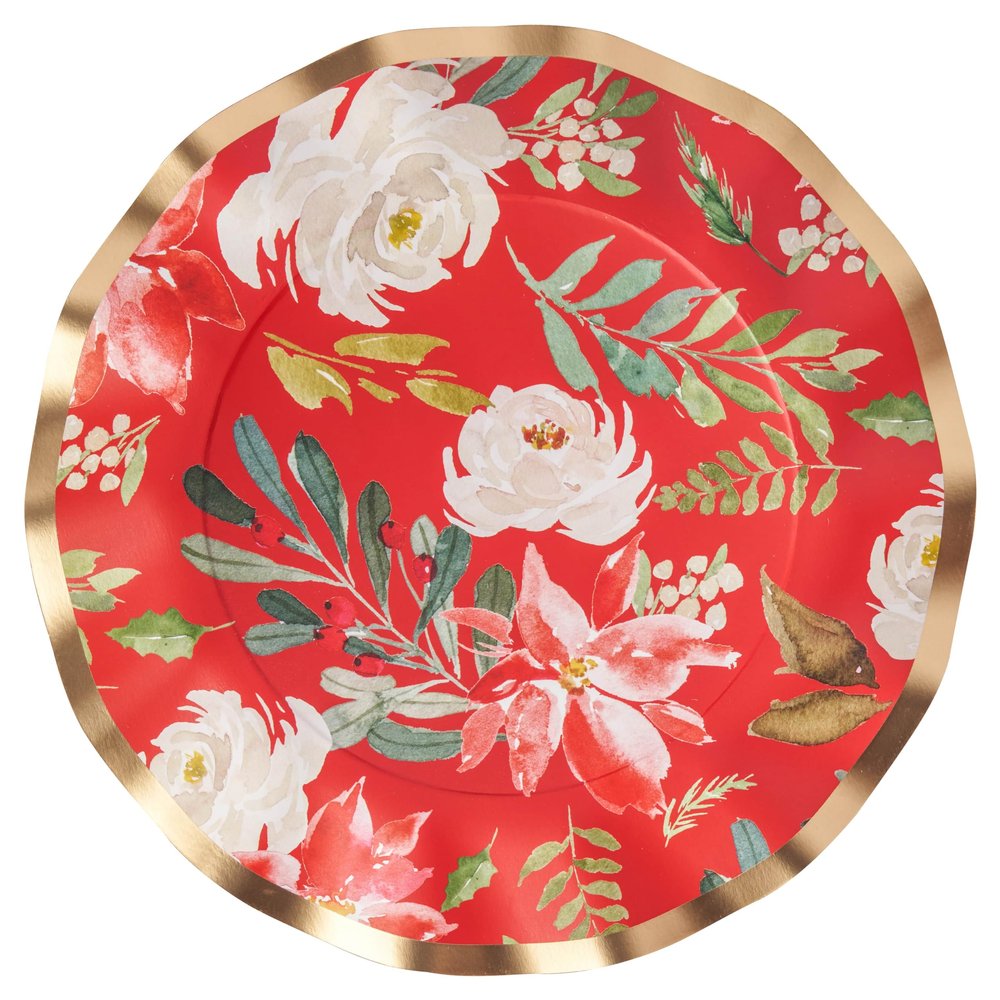 Dinner Plate Winter Blossom Foil/8pk