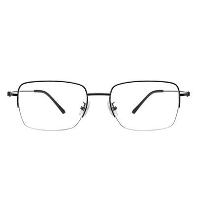 LAMBBAA Blue Light Reading Glasses for Women Men Classic Anti Blue Ray Computer Eyeglasses Fashion Metal Half Frame Clear Lens Eyewear(black,+1.25Magnification)