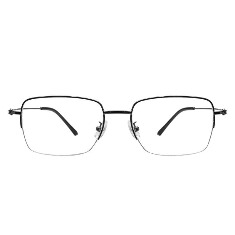 LAMBBAA Blue Light Reading Glasses for Women Men Classic Anti Blue Ray Computer Eyeglasses Fashion Metal Half Frame Clear Lens Eyewear(black,+1.25Magnification)