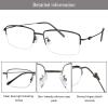 LAMBBAA Blue Light Reading Glasses for Women Men Classic Anti Blue Ray Computer Eyeglasses Fashion Metal Half Frame Clear Lens Eyewear(black,+1.25Magnification) view 2