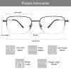 LAMBBAA Blue Light Reading Glasses for Women Men Classic Anti Blue Ray Computer Eyeglasses Fashion Metal Half Frame Clear Lens Eyewear(black,+1.25Magnification) view 3