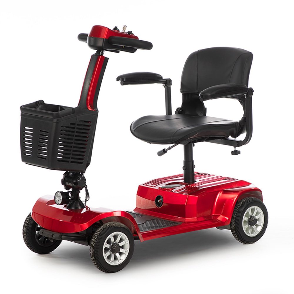 4 Wheel Scooters Portable Scooter, Electric Powered Wheelchair Device 330 Lb Capacity, Long-Distance Mobility Scooter, Comfort Seating, LED Illumination - 12.4-Mile Capacity