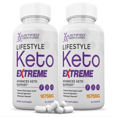 (2 Pack) Lifestyle Extreme Keto Pills 1675MG New & Improved Formula Contains Apple Cider Vinegar Extra Virgin Olive Oil Powder Green Tea Leaf 120 Capsules