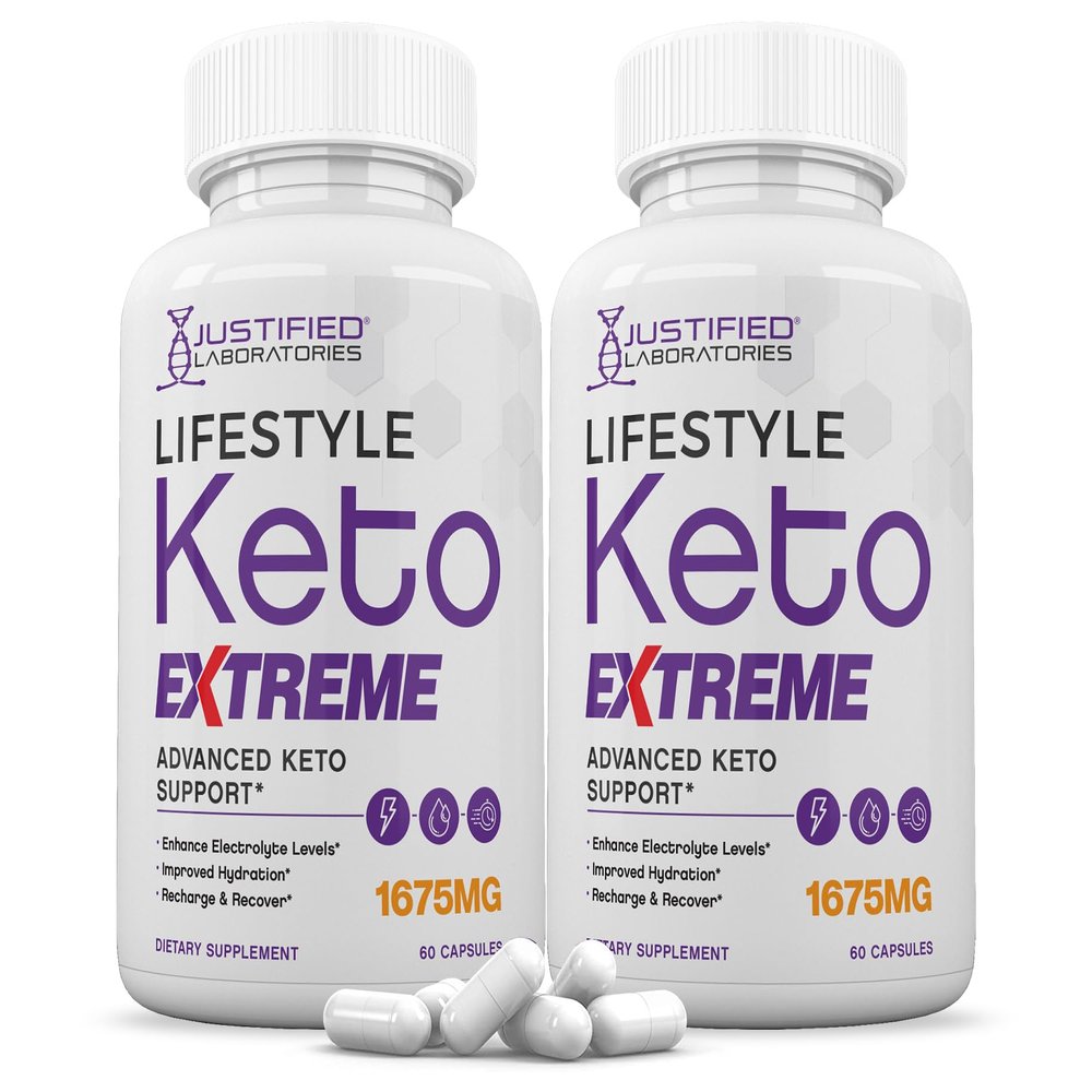 (2 Pack) Lifestyle Extreme Keto Pills 1675MG New & Improved Formula Contains Apple Cider Vinegar Extra Virgin Olive Oil Powder Green Tea Leaf 120 Capsules