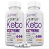 (2 Pack) Lifestyle Extreme Keto Pills 1675MG New & Improved Formula Contains Apple Cider Vinegar Extra Virgin Olive Oil Powder Green Tea Leaf 120 Capsules view 1