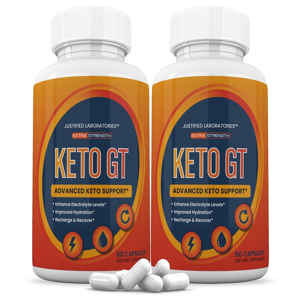 (2 Pack) Keto GT Keto Pills 1275MG New & Improved Formula Contains Apple Cider Vinegar Extra Virgin Olive Oil Powder Green Tea Leaf 120 Capsules