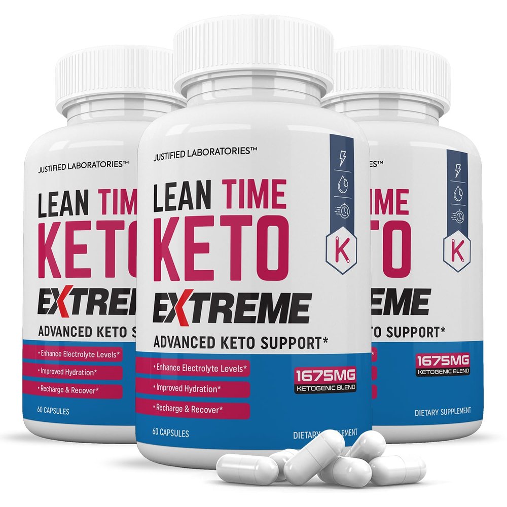 (3 Pack) Lean Time Keto Extreme Pills 1675MG New & Improved Formula Contains Apple Cider Vinegar Extra Virgin Olive Oil Powder Green Tea Leaf 180 Capsules