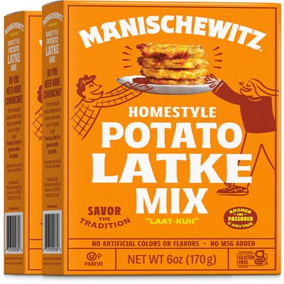 Manischewitz Homestyle Potato Latke Mix, 6oz (2 Pack) Gluten Free, No MSG, Traditional Style Potato Pancakes