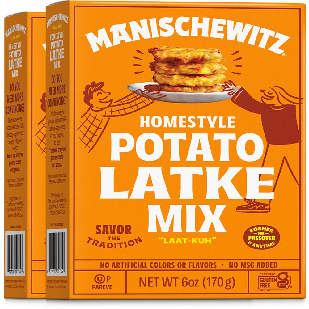 Manischewitz Homestyle Potato Latke Mix, 6oz (2 Pack) Gluten Free, No MSG, Traditional Style Potato Pancakes