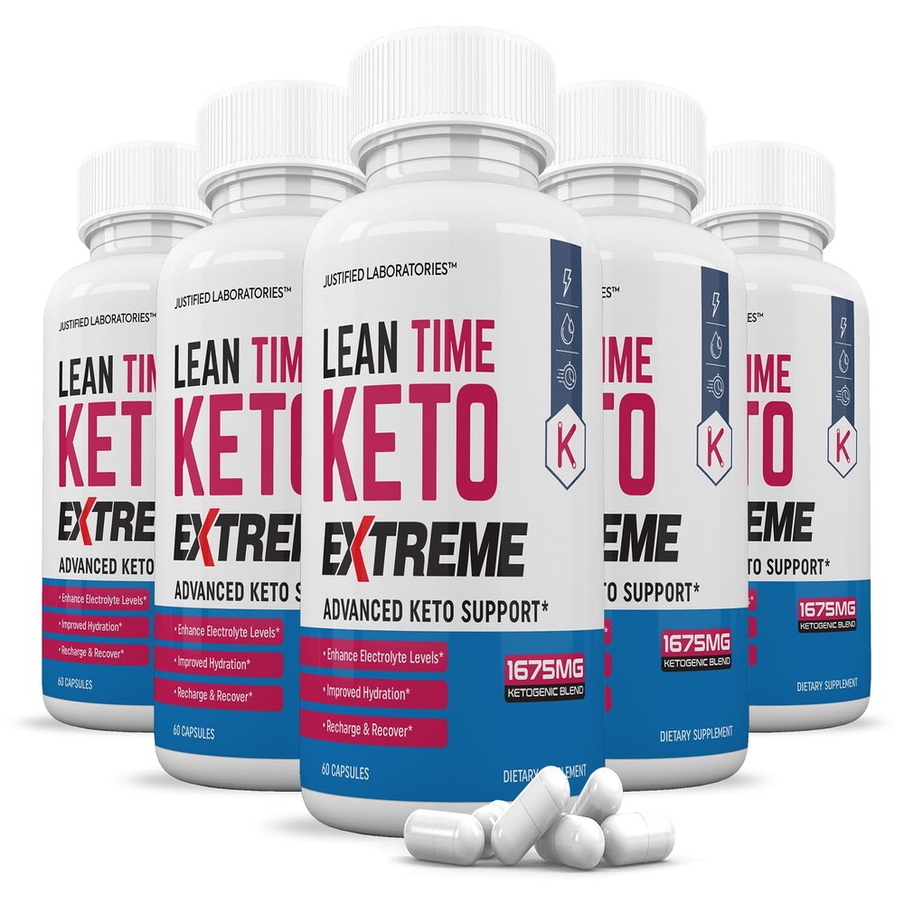 (5 Pack) Lean Time Extreme Keto Pills 1675MG New & Improved Formula Contains Apple Cider Vinegar Extra Virgin Olive Oil Powder Green Tea Leaf 300 Capsules
