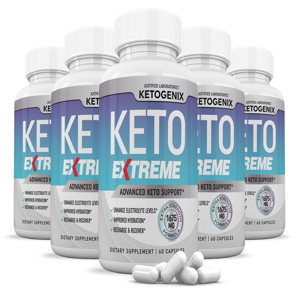(5 Pack) Ketogenix Extreme Keto Pills 1675MG New & Improved Formula Contains Apple Cider Vinegar Extra Virgin Olive Oil Powder Green Tea Leaf 300 Capsules