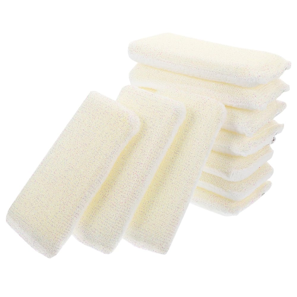 10pcs Heavy Duty Dishwashing Sponge Double-Sided Scrub Sponge for Kitchen Cleaning Non-Scratch Dish for Pots Pans and Dishes and Reusable Cleaning Supplies