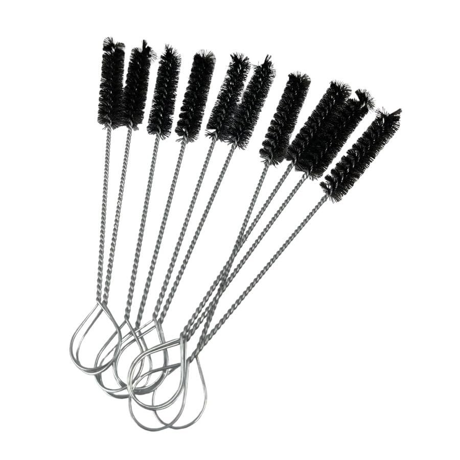SnowTree - 25 Pack Fan Tip Nylon Bristle Cleaning Brush for Glass Pieces - Anti Scratch Fan Tip to Protect Glass Surfaces and Tubes