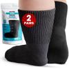 Bariatric Socks Extra Wide, Extra Wide Socks for Swollen Feet, Diabetic and Lymphedema, Non-Binding - 2 Pairs view 1