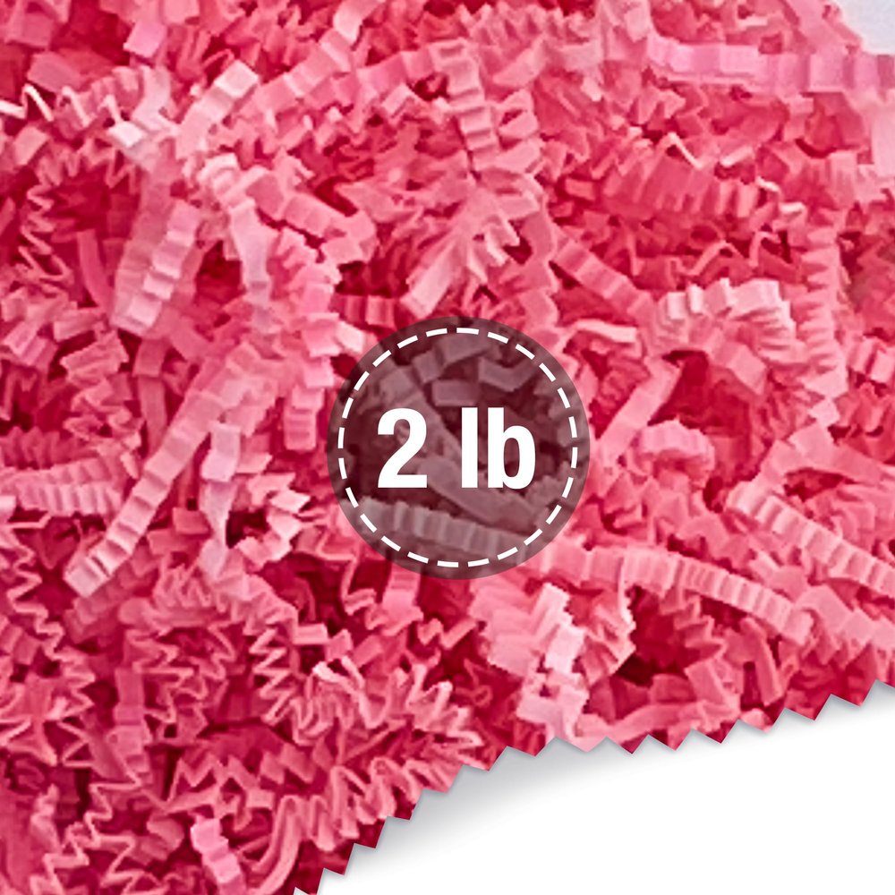 FRILLZ by DECOfill Crinkle Cut Paper Shred Filler for Baskets, Gifts, Packing and Protecting your Mother's Day, Birthday, Weddings, Anniversary, Valentines Day, and other gifts (2 pound, Light Pink)