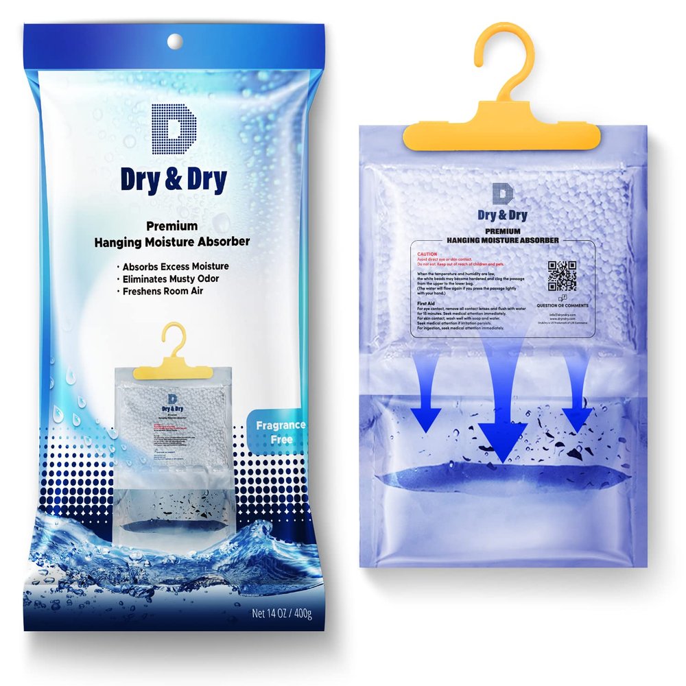 Dry & Dry 7 Pack Moisture Absorbers for Home, Basement & Bedroom - Small Dehumidifiers