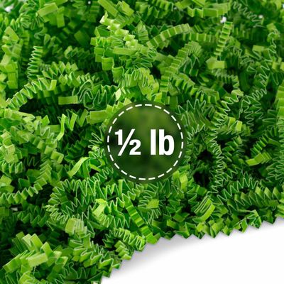 FRILLZ Crinkle Cut Paper Shred Filler for Baskets, Gifts, Packing and Protecting your Birthday, Weddings, Anniversary, Easter, and other gifts (1/2 pound, Lime Green)