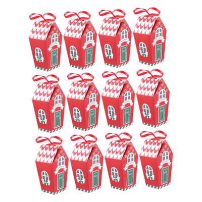 PartyKindom 20pcs Christmas Candy Packing Boxes Festive Wrapping Containers for Cookies and Goodies Design No Ribbon Included